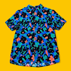 Target Latino Heritage Month Men's Wrath Floral Print Short Sleeve Shirt XS